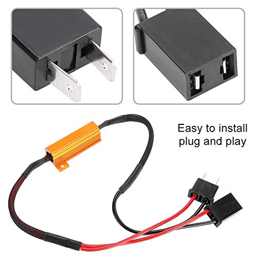 Lastwiderstand H7, 12V 50W Canbus Scheinwerfer Decoder Gerät für H7 Scheinwerfer Anti Hyper Flash Kein Fehler Lastwiderstand Verkabelung (2PC.) 4