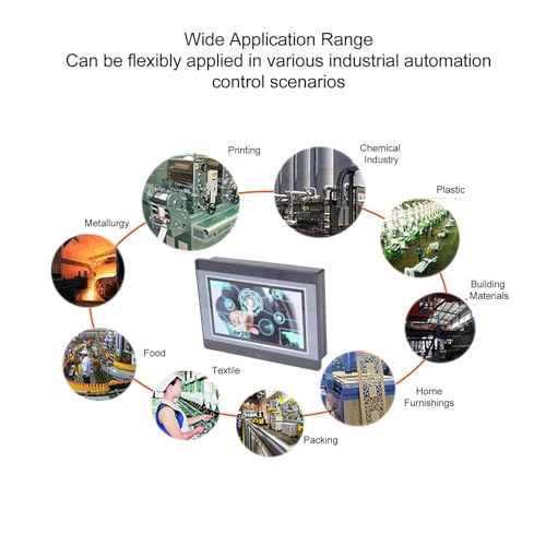 PLC Control Programmable Logic Controller 7 Inch TFT LCD Display Touch Screen Monitor HMI PLC Control Board 800x480px DC24V 5A Relay output 12 Inch 8 Out PLC 4