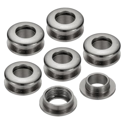 8mm (1/3 inch) Solid Messing Hole Eyes, 6 st Bow Surface Zelfdragende Grommets met Ring voor Schoenen, Kleding, Ambachten, Zak, Lederen Ambacht, Zwart