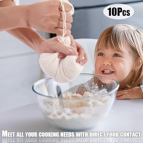10 st Nut melkzakken, Fine Mesh kaasdoek voor Straining koord Filter zakken 20x30cm Muslin Lakens voor het koken Herbruikbare Nylon Mesh voor Amandelmelk, Yogurt, Juice, Koffie 5