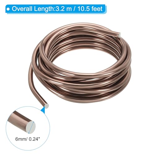 6mm x 19 voet bonsai training draad bloem draad stengels boom draad geanodiseerd aluminium boom draad voor het bevestigen van takken in de tuin, bruin