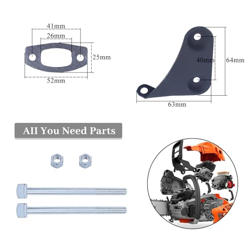 Uitlaatdemper Schroef Bolt Bracket Seal Repair Kit voor Husqvarna 50 51 55 Rancher Gas Accessoires Onderdelen