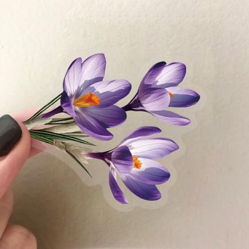 Paarse bloemen Stickers voor tieners Volwassenen 50 stuks Paarse bloemen PET Vinyl Sticker Set Auto Motorfiets Fiets Skateboard Snowboard Bagage Laptop Koffer Helm Motorfiets Motorrijwiel 3