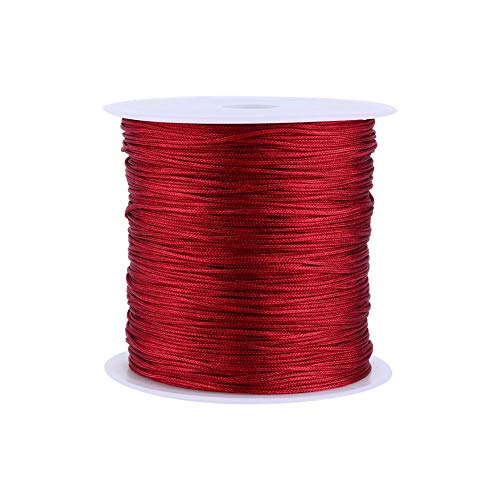 Rode armband String, Cord Rattail Macrame Wire Hilo Nylon 0 String Bourgogne 100M X 0,8mm Nylon Chinese knoop 3