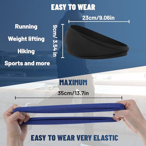 Pack of 5 Sports Headbands for Men Women / Women / Men / Women / Sweatbands / Headband / Headband / Headband / Black for Workout, Football, Jogging, Running, Cycling, Yoga