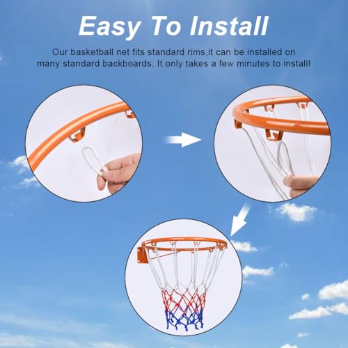Basketbal Net, Heavy Duty Basketball Net, Basketbal Hoop Vervanging, Loop Basketball Net, Geschikt voor Basketbal, Binnen en Buiten 5