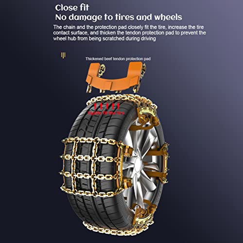 Sneeuwkettingen, auto anti-slip banden kettingen, universele roestvrij stalen sneeuwkettingen set, verstelbare anti-slip banden sneeuwkettingen voor auto SUV Vrachtwagens 3