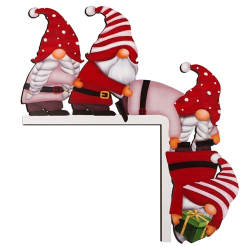 Kerstmis deur frame decoraties kabouter deur hoek borden grappige deur ornament houten deur frame decoratie voor Kerstmis deur raam welkom borden