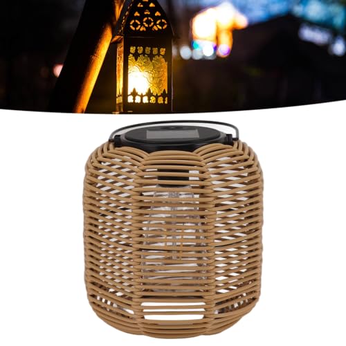 Buiten Solar Lantern Hanglampen Rattan Solar Tafellamp Waterdicht Tuin Decoratieve Lantaarn Hangend voor Tafel Patio Garden Garden Porch Wolfraam 5