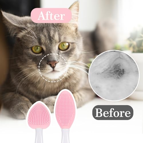 Cat Acne borstel, schoonmaakborstel voor het verwijderen van Acne en Blackheads op Cat Chin Cat Acne en Chin Care Kit zwarte komijn borstel behandeling kat acne behandeling op Chin 5