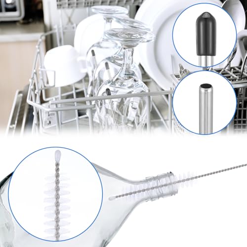 Verpakking van 13 Roestvrij Stalen Fleshouders Vaatwasser Invoegen voor Bestek mand Vaatwasser Rust Deterrent Vaatwasser Accessoires met Siliconen Caps voor alle Crockers 15,4/18,4/22/27 cm 4