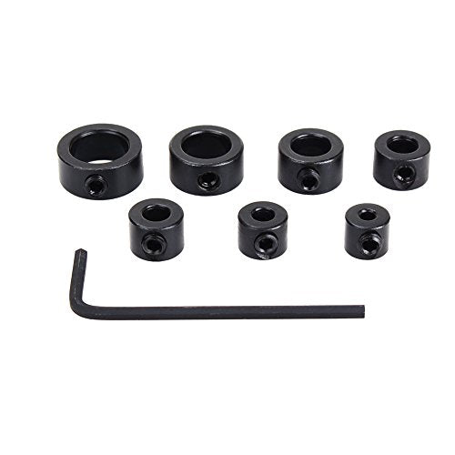 Dieptestop voor het boren, 7-Piece set Dieptestopringen, positieregelaar, ringpositie, HSS-locator met Allen Key, voor het boren van boorhout, 3-12 mm