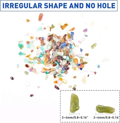 Over 8500Pcs Natuurlijke edelsteen Chips 2-4mm, 18 Styles Ongeboord Mini Crystal Chips Natuurlijke onregelmatige vorm Nugget Loose Stone voor sieraden maken 4
