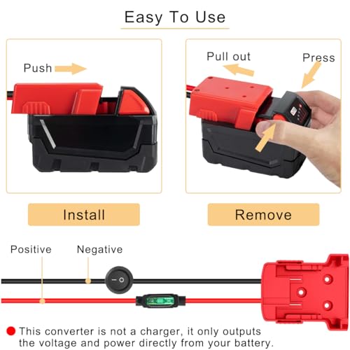 Batterijadapter voor Milwaukee M18 18V Lithium Batterij, Power Wheel Adapter, Power Adapter, Converter voor DIY werklicht, Ride On Truck RC Speelgoed, Robotics, met 4