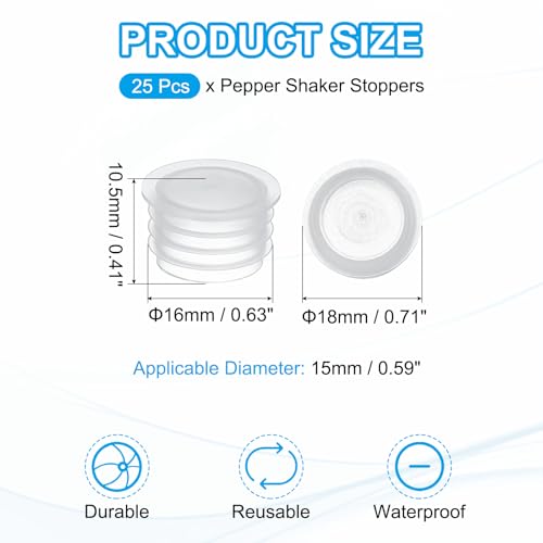 Salt and Pepper Shaker Stoppers 15mm/0.59," 25st Plastic Salt Shaker Plug Replacement Herbruikbare Clear round end cap voor potten flessen buizen
