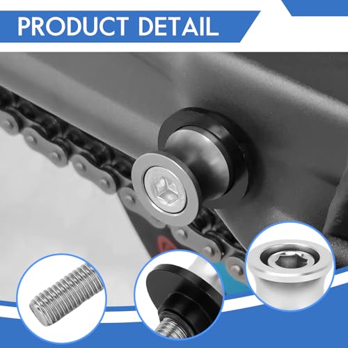 10mm motor CNC Achterstand Swing Arm Spool Sliders, Hard geanodiseerde CNC Swing Arm Spool Stand Swingarm Spools 1 Pair(Silver) 3