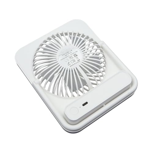 Portable 3 Speed Fan Portable Desktop Small Fan 2000mAh Bureau Ventilator 180° Opvouwbare Koelventilator USB Ventilator voor Office Travel (White)