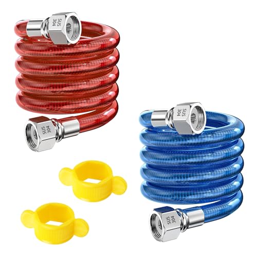 Flexibele buissluitingen, G1/2 Inch vrouwelijke draad, 40 cm, flexibele buis, golf roestvrij staal 304 buis waterverwarmer, slang voor badkamer, keuken, 2 stuks