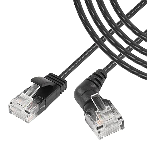 360°Rotation CAT6A Ethernet Kabel, Recht naar rechts hoek, High Speed 10Gbps 500Mhz Network Cord, Soft Nylon Net LAN, Super Light Cord, UTP afgeschermd Twisted Pair voor PC, Router