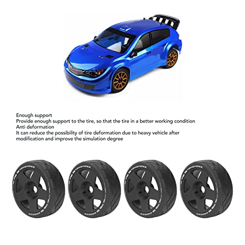 4Pcs 1/8 GT RC Wielen, Strong Grip Road Banden Draag resistent op wegwielen met 17mm adapter (BLACK)