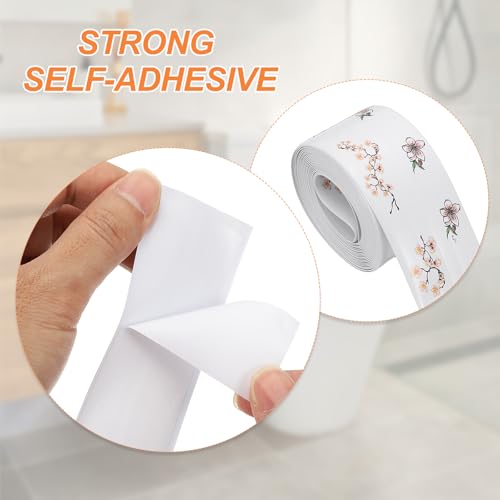 Afdichting Tape, Zelfklevend PVC Toilet Afdichting, Afdichting Tape, Badkuip Afdichting Tape voor Badkamer, Keuken Werkblad, Perzikbloesem (3.8 cm x 3.2 m) 4