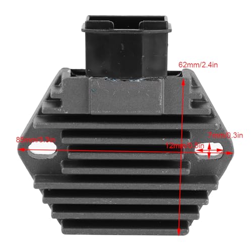 Motorspanningsregelaar, motorregelaar gelijkrichter Geschikt voor CBR 1100 XX/VFR 750 31600-KFG-861 31600-HN5-671, Zwarte body afmetingen: ca. 85 x 62 cm, Normaal, Zwarte body afmeting: ca. 85 x 5
