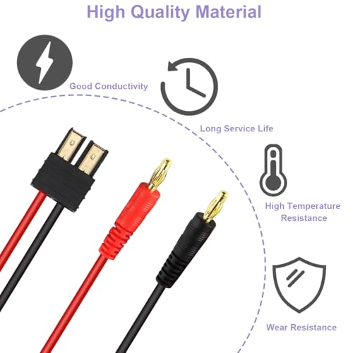 3st 4mm Banaan voor TRX Plug Adapter Plug, voor TRX Plug tot 4mm Banana Plug Adapter, Laadkabel, Batterij voor Lipo Batterij, RC Speelgoed 3