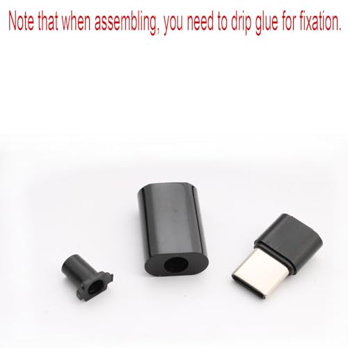 10st Micro USB 3.1 Type C Plug 24 Pin, DIY Micro Type C USB 3.1 Bus Solderen SMT Type met Zwarte Case Cover 3