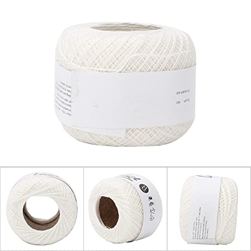 Geassorteerde kleur haak garen Lace lijn katoen hand haak DIY Zomer zijde licht dunne lijn (met een hak) voor Sjaal Sock Cup Mat (6601White) 4