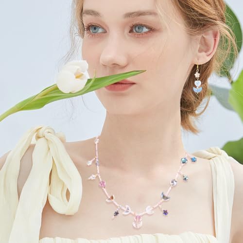 180st 18 Styles Galvaniseren Glazen kralen, Maan ster hart los kralen Spacer kralen Assortiment Supplies voor oorbellen armband ketting sleutelhangers sieraden DIY 5