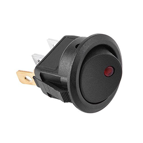 12V Round Rocker Switch LED AAN/UIT SPST Switch LED Dot Light Switch voor Auto Truck Van Dash Boat, Red Light autoschakelaar Automobielschakelaars 3