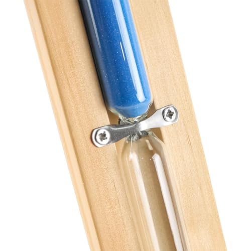 Zee 15 Minuten Houten Sauna Hourglass Timer Wall Mounted Rotating Heat Resistant Hourglass for Relaxing SessNLs Blue 3