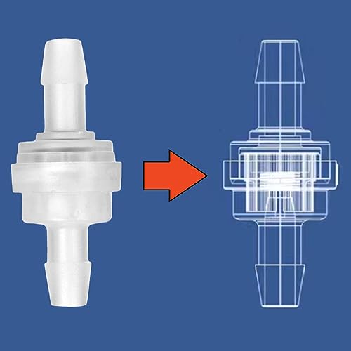 5PCs Controleer klep 6mm, Plastic Check Valve, Controleklep voor waterbehandeling, doorschijnend, 0~120°C/120~248°F 4