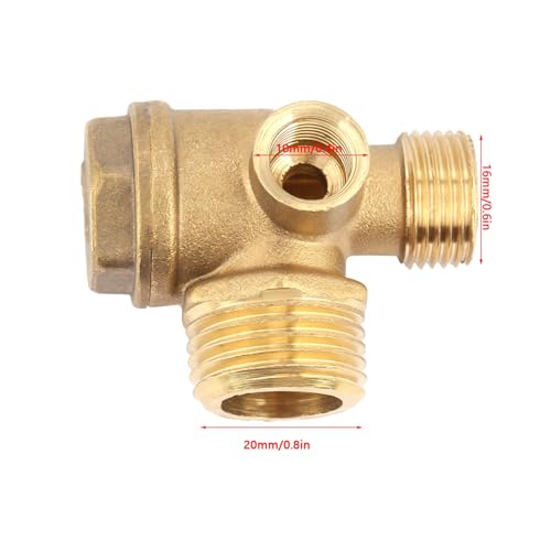 Gethreaded 3 Way Air Compressor Valve Controleer klep met mannelijke draad reserveonderdelen aansluitend gereedschap 3 Port Brass 4
