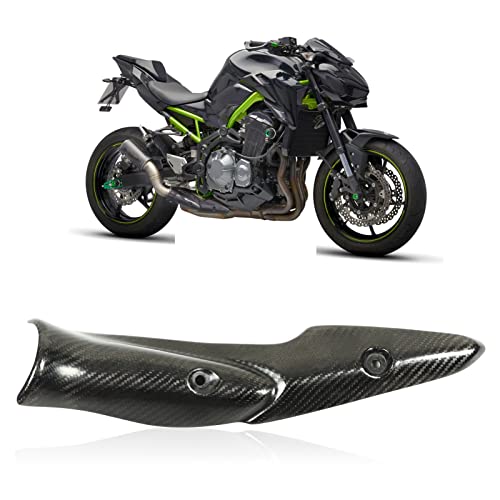 Uitlaatmiddel Link Pipe Heat Shield, Motorfiets Uitlaat Middelste Link Pipe Heat Shield Carbon Fibre Tube Protector Cover Guard voor Z900 2017-2019 4