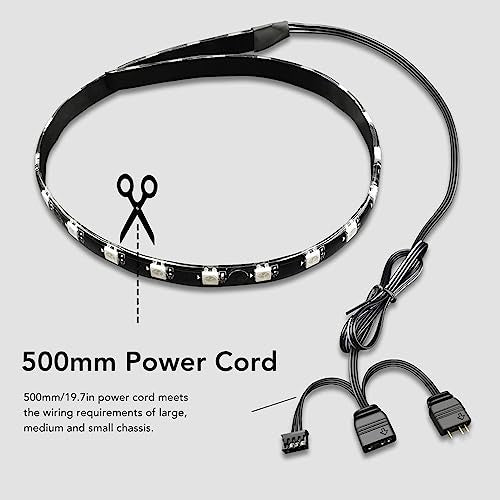 Magnetische LED Strips voor PC, 15,7" 5V adresseerbare RGB LED Light Bars, PC Housing Lights voor Aura SYNC, licht synchroniseren met 365 lichteffectmodi, Gifts voor 5