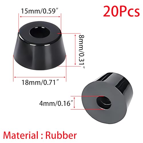 20 st Rubber snijplank Voeten, Rubber Voeten Bumpers, Non Slip Shock Absorbers Pads voor Meubilair/Racks, D 18 * 15 * 8mm