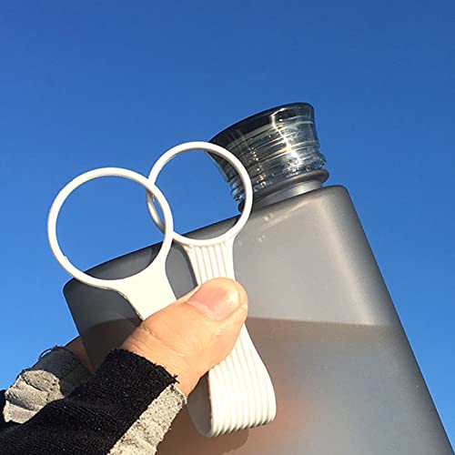 Waterfles, Transparante Vierkante Fles, Leakproof Flat Plastic Fles, Sport Waterfles, Portable Paper Waterfles voor Office, Sportschool, Buitensport, Outdoor Sportfles, 380ml