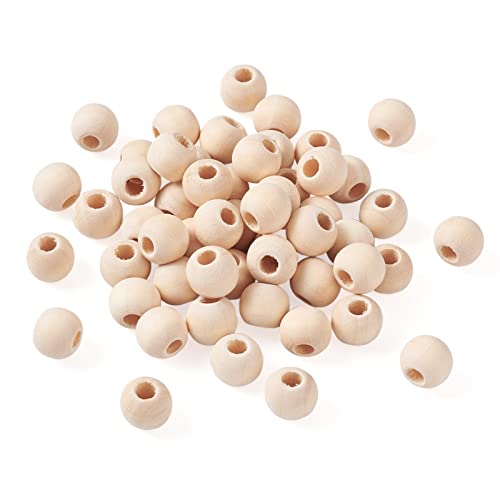 Natuurlijke ronde houten kralen 10mm Gat Onafgewerkte houten bal Spacer Losse kralen met 4mm gat voor ambachten DIY Handgemaakte decoraties sieraden maken