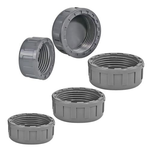 2 stuks PVC schroefdopjes, 25 mm, ronde vrouwelijke draad, slangconnector, met rubber afdichtingen, blindpluggen voor pijpeinden 4