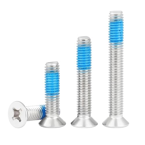 Verpakking van 20 kleine Phillips Countersunk Head Schroeven M4 x 20 mm 304 roestvrij staal Doseerschroeven Anti-Loosening Niet-slip Volledige draadschroeven voor machineapparatuur en