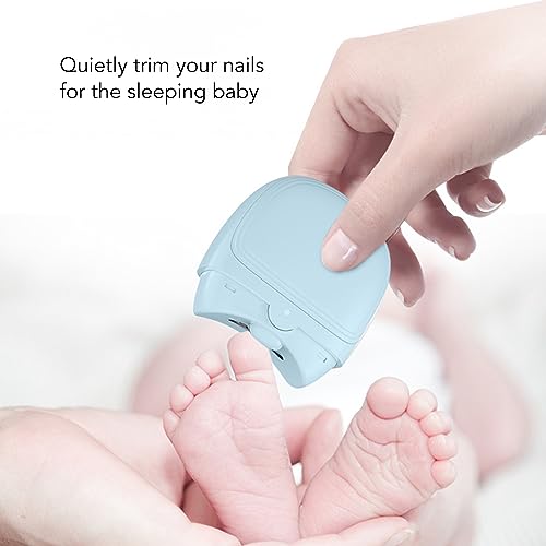 Elektrische veiligheidsnagelclipper, elektrische automatische nagelclippers Oplaadbare Intelligente veiligheid Nageltemmer voor baby volwassenen (blauw) 3