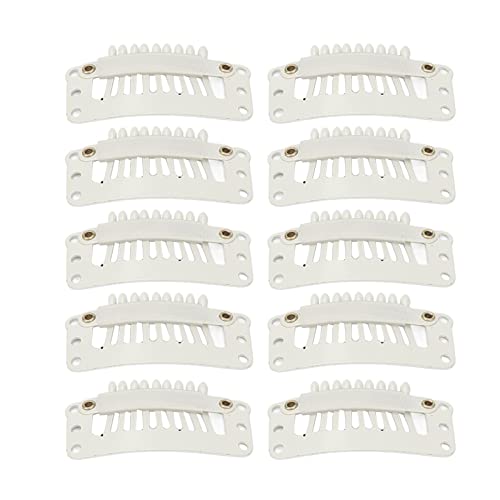 100Stuks 9 Tanden haarverlengstukjes, Multifunctionele 32mm DIY pruikenclips voor haar uitbreidingen wit