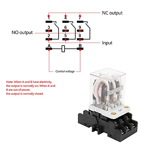 JQX-38F, JQX-38F Silver Alloy Intermediate Relay, Large Power, 3Z, 3H, 3D, Silver Alloy, Contact Relay, 40A, Relay (DC24V met Pedestal)