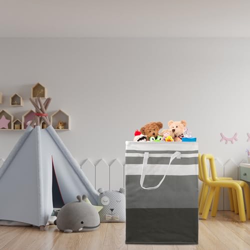 Opvouwbare wasserij verzamelaar, Pack van 2, 75L Wasmand, Opslagmand met versterkte handgrepen, Vrijstaande wasmand, Waszak, Wasmanden voor Slaapkamer, Badkamer, Slaapzaal, 60 x 40 x 5