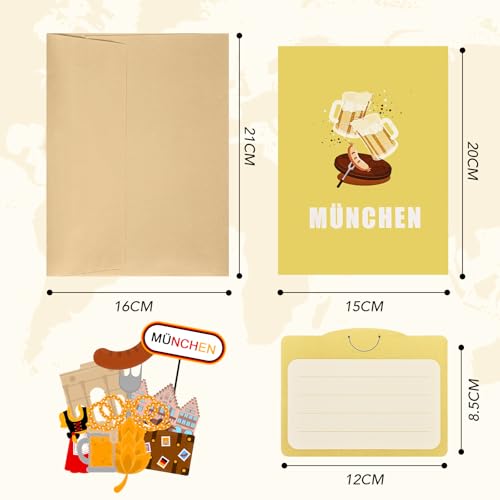 Munich Pop Up Card - 3D Travel Cadeaubon voor München reis of huwelijksreis, Cadeaubon, Travel Coupon voor verjaardag, Munich Cadeaubon voor Kerstmis 3