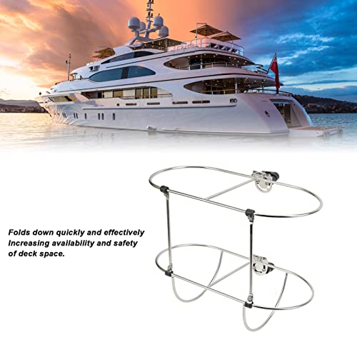 Marine Rack, Boat Rack 304 Roestvrij staal Opvouwbare dubbele houder voor 7in Marine Yacht Fenders 3