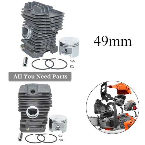 Cilinder en Piston Kit, 49mm Cilinder Kit voor Stihl MS390 039 MS310 MS290 029 MS 390 310 290 Kettingzagen OEM vervanging voor 1127 020 1216 met Pin/Ring/Lock set