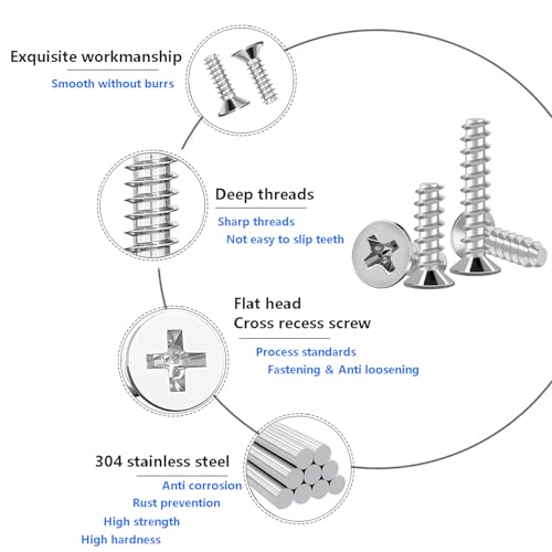20 st. 304 Stainless Steel Phillips Platkop, Machine Schroeven, M2.6x6mm Bevestigingsschroeven voor doe-het-zelf Carpenters, Meubilair 4