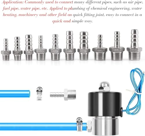 1pc slangaansluiting met prikkeldraadadapter dfe roestvrijstalen slangas SS304 1/8"~3/4" (1/2 x 19mm) 4